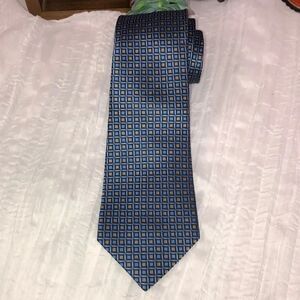 VERSA Black Gold Blue Textured Silk Tie